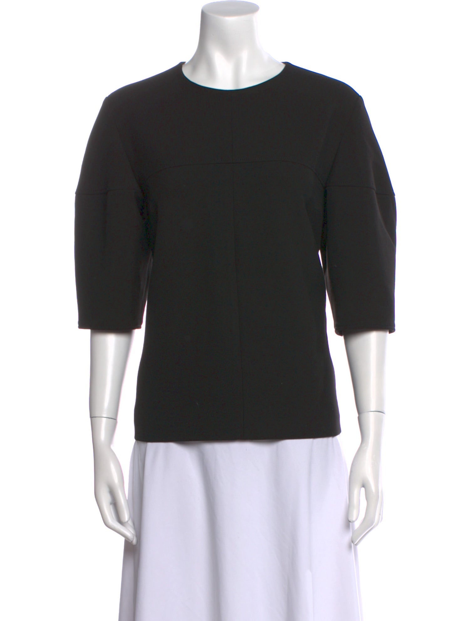 Victoria Beckham Crew Neck Three-Quarter Sleeve T-Shirt