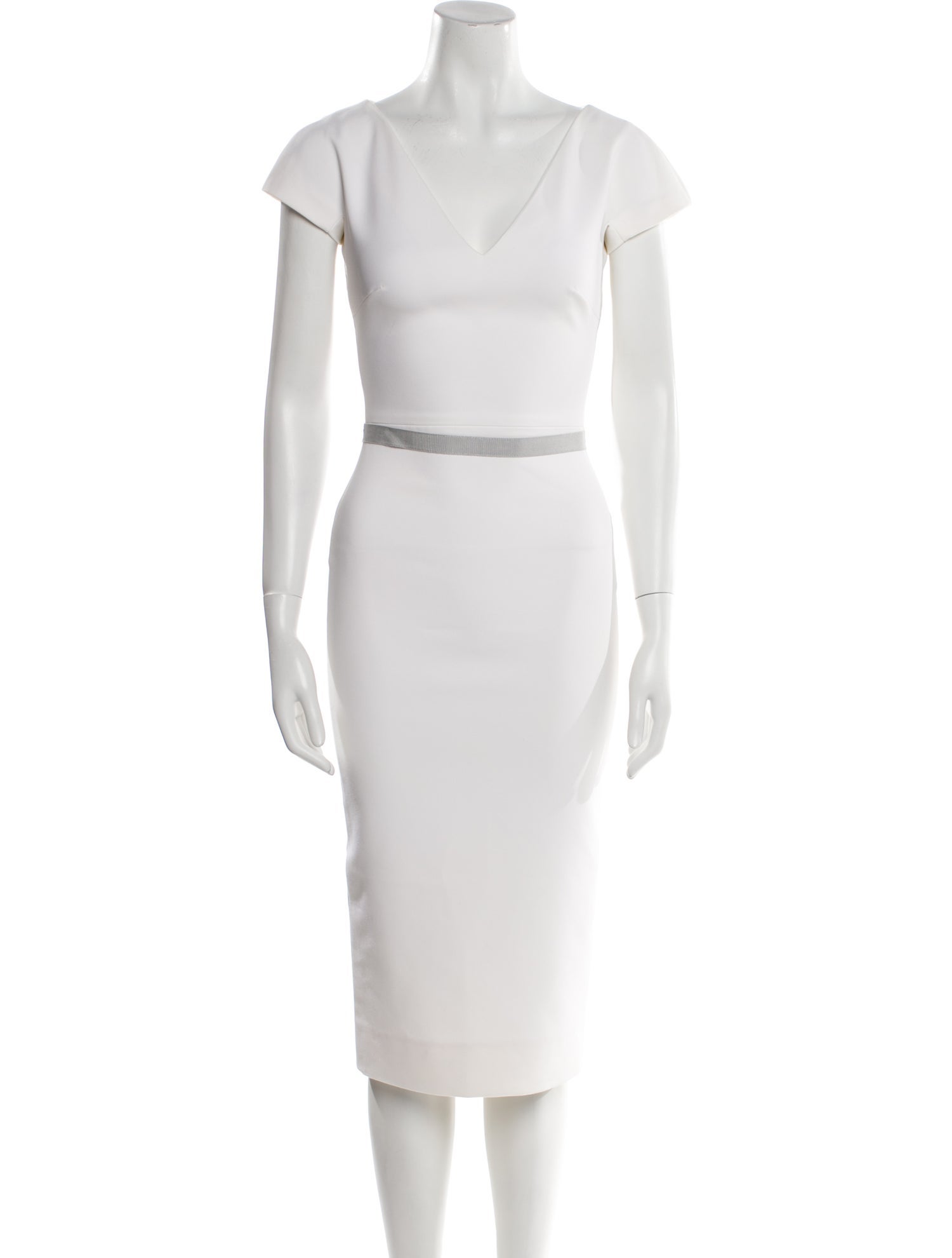 Victoria Beckham V-Neck Midi Length Dress
