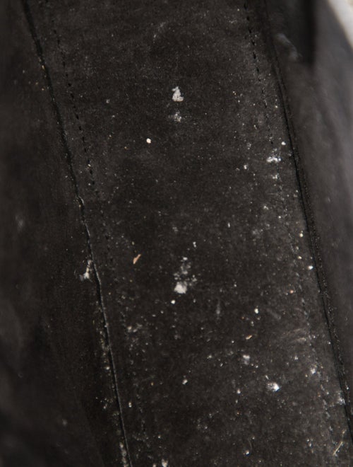 Victoria Beckham Embossed Leather Half Moon Croc-Embossed