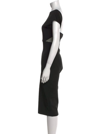 Victoria Beckham Bateau Neckline Midi Length Dress