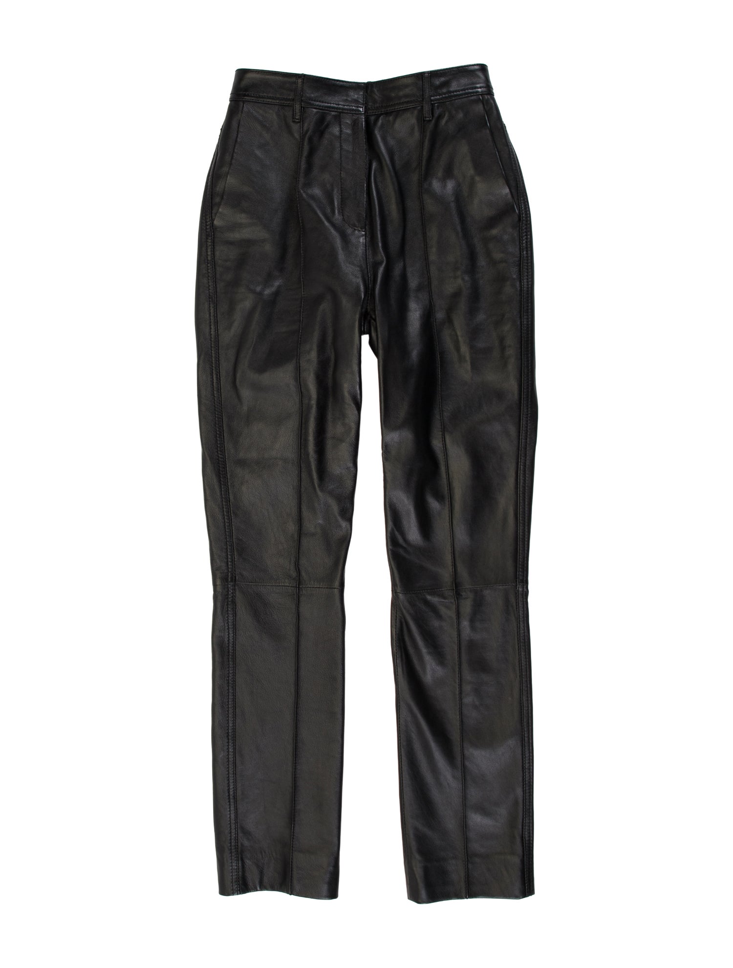 Victoria Beckham Lamb Leather Straight Leg Pants