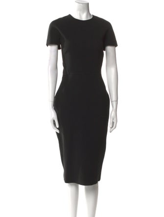 Victoria Beckham Crew Neck Midi Length Dress