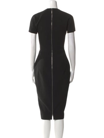 Victoria Beckham Crew Neck Midi Length Dress