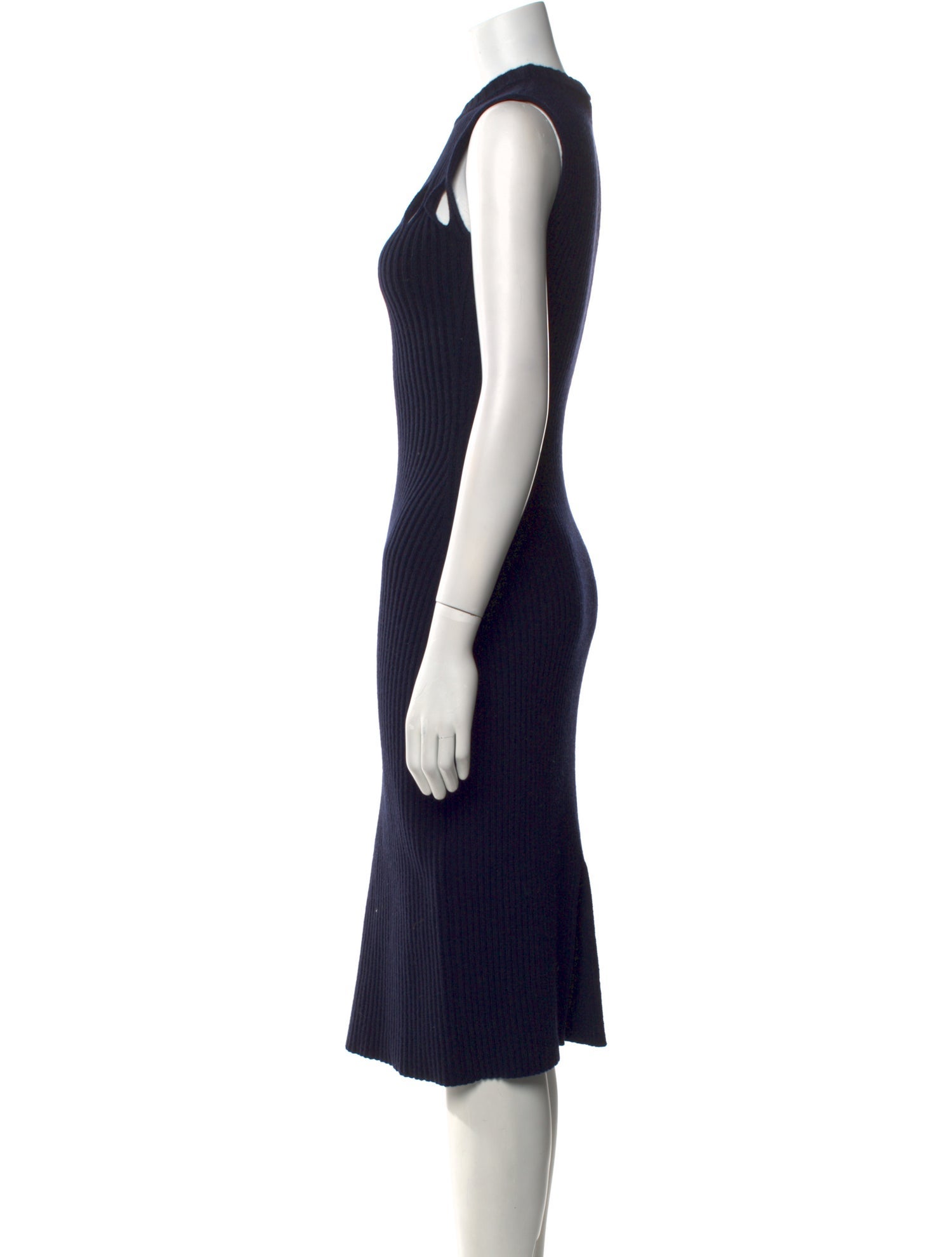 Victoria Beckham Virgin Wool Midi Length Dress