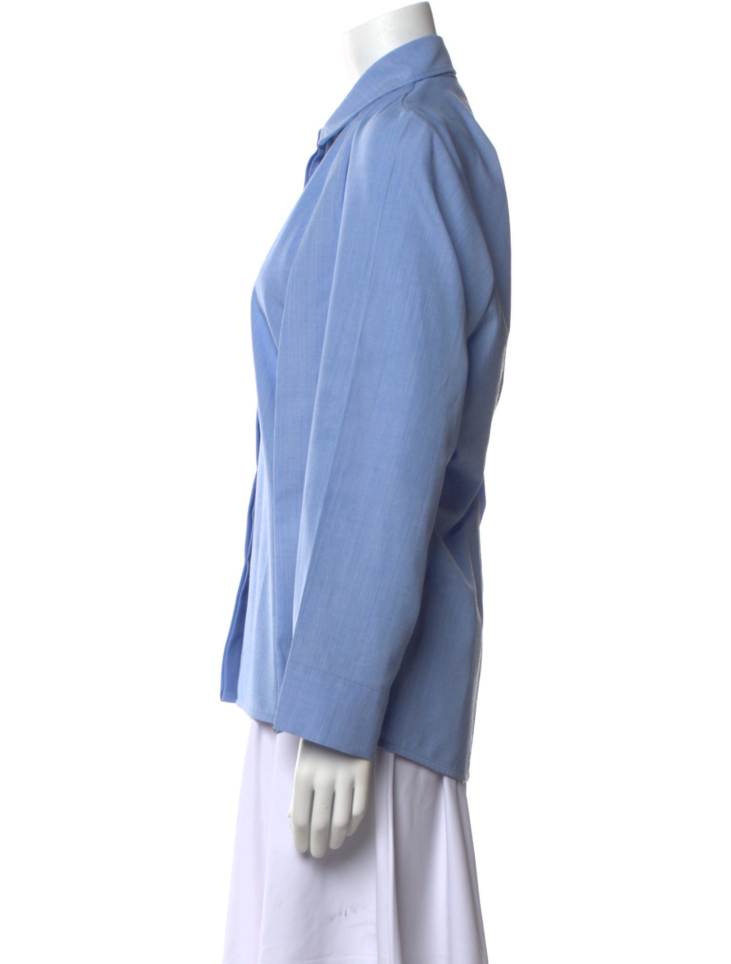 Victoria Beckham Virgin Wool Long Sleeve Blouse