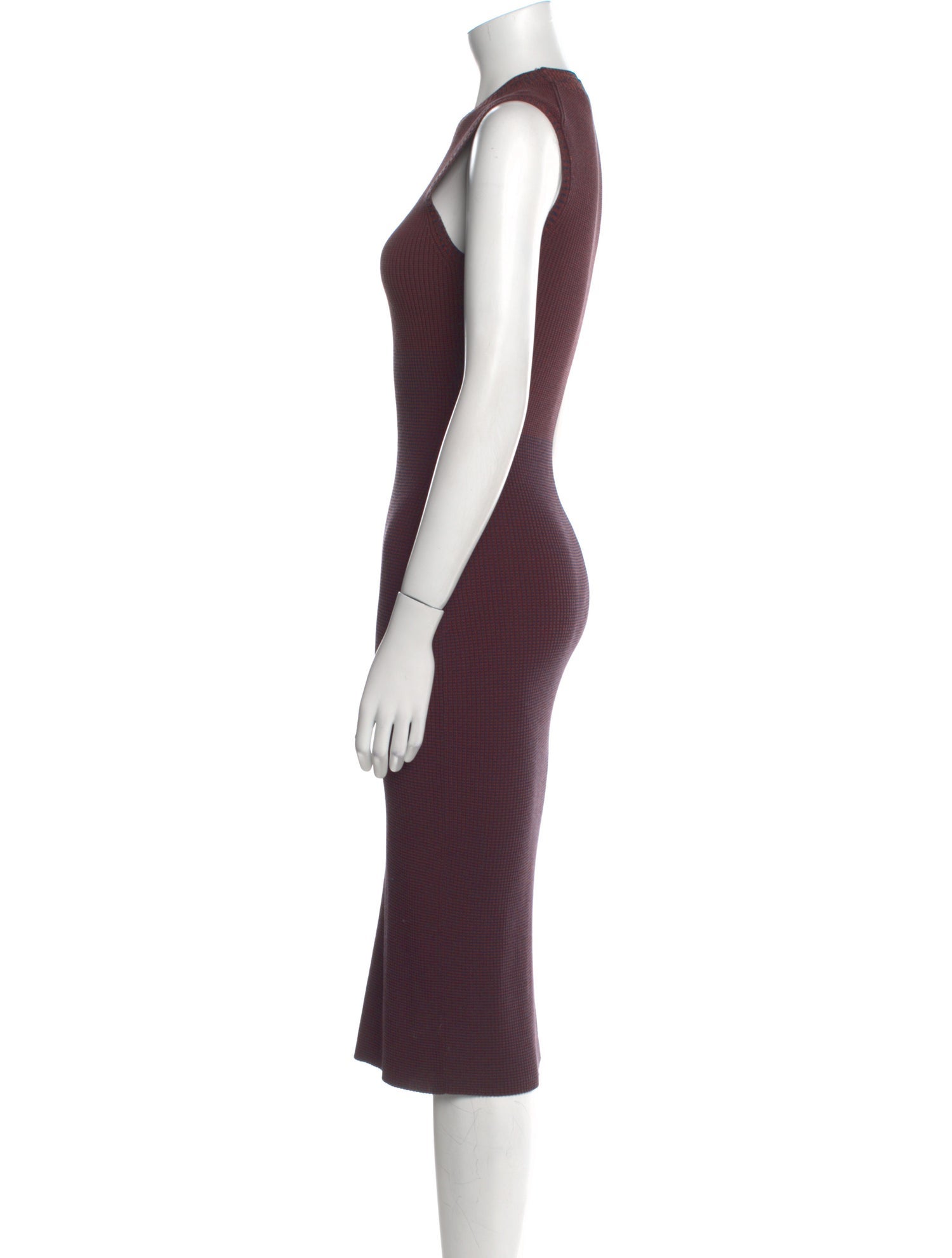 Victoria Beckham Crew Neck Midi Length Dress