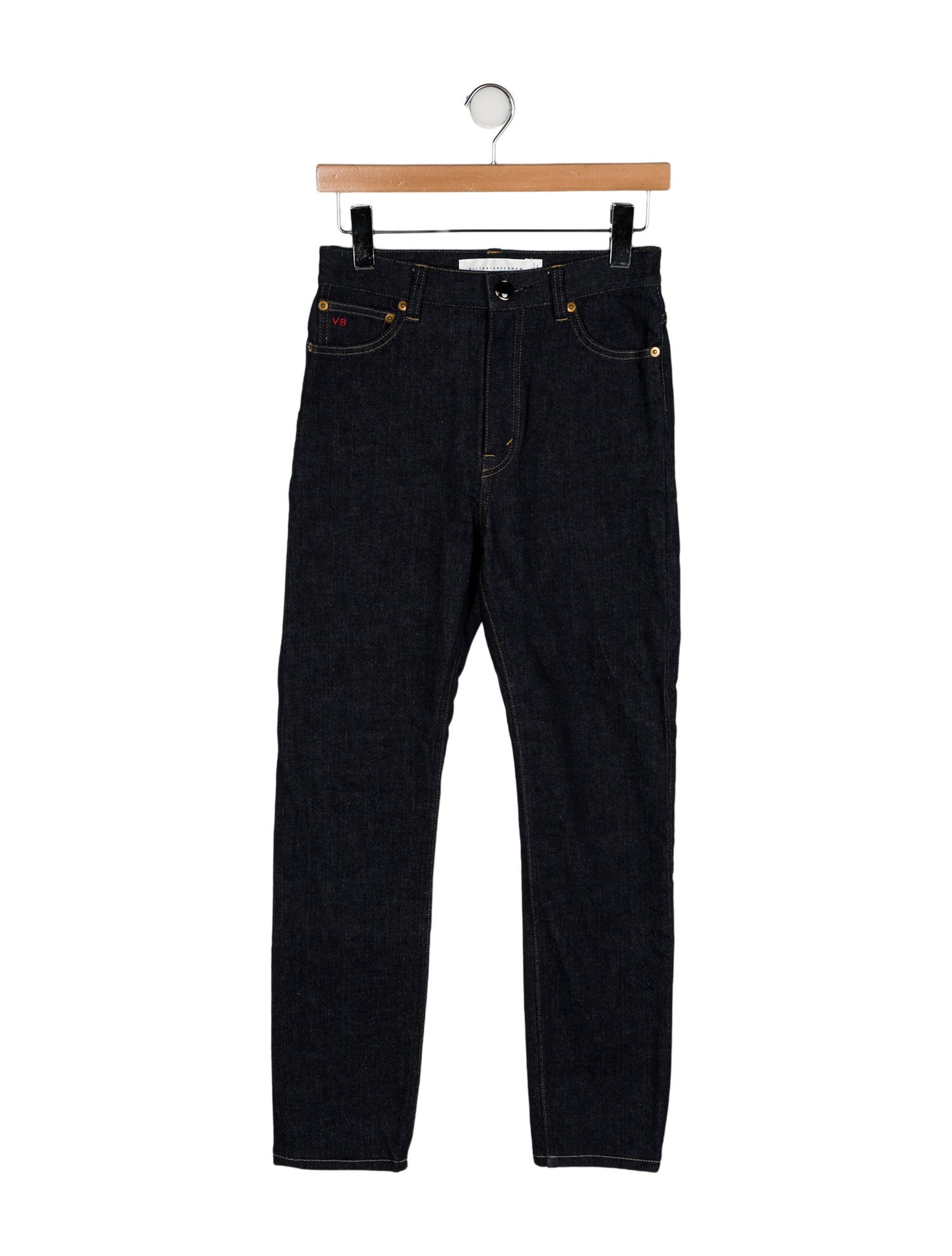Victoria Beckham Mid-Rise Straight Leg Jeans