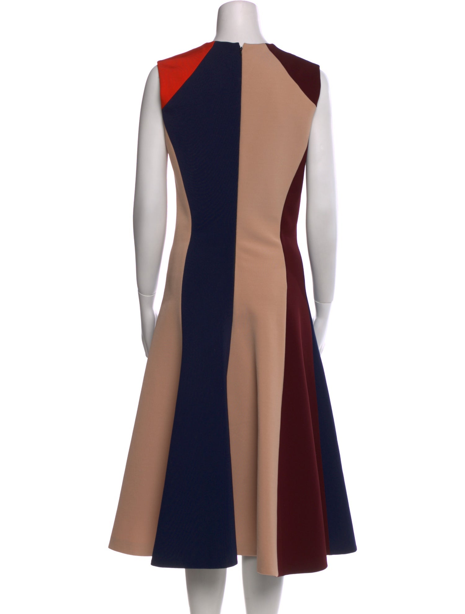 Victoria Beckham Striped Midi Length Dress