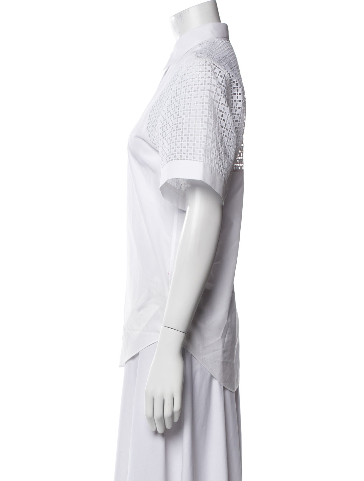 Victoria Beckham Short Sleeve Button-Up Top