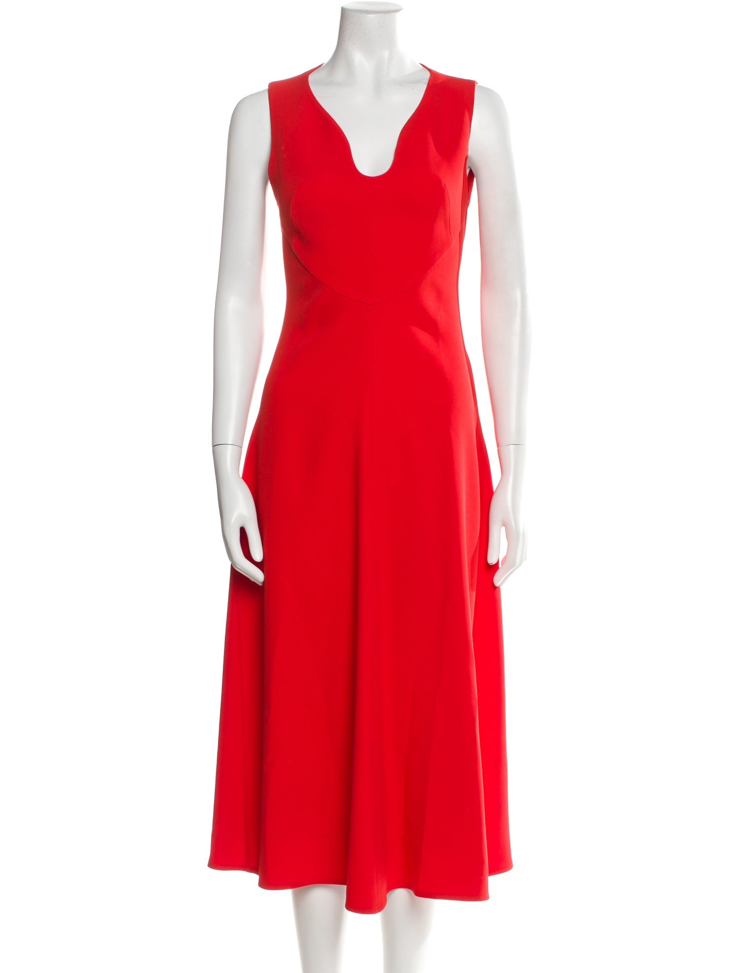 Victoria Beckham V-Neck Midi Length Dress