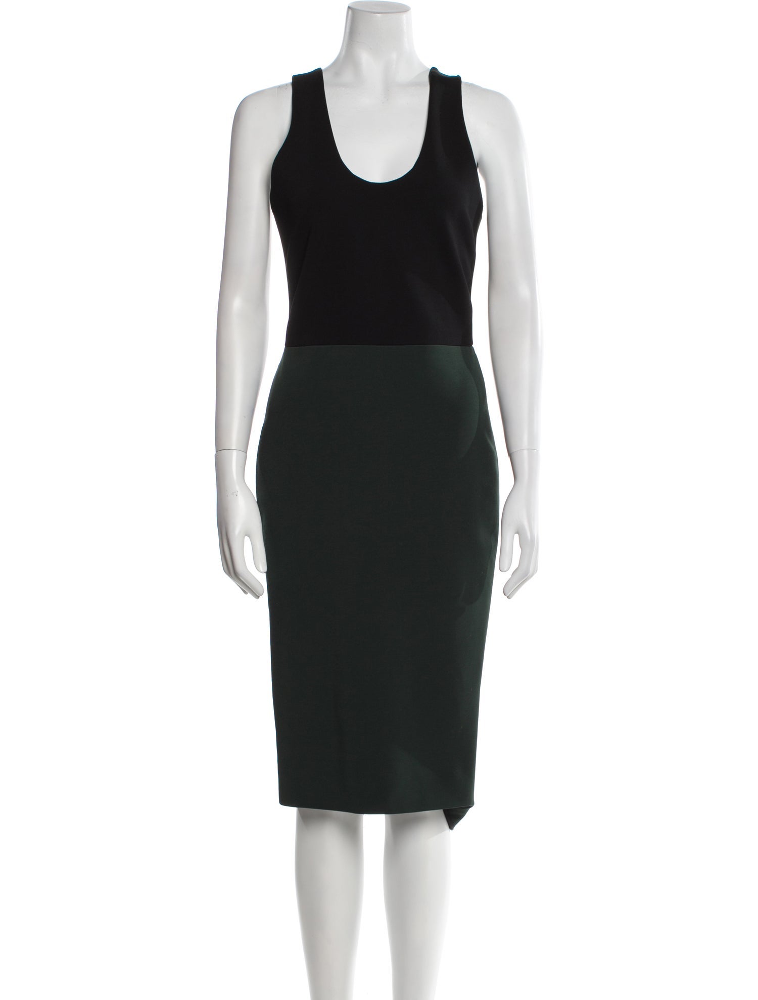 Victoria Beckham Scoop Neck Midi Length Dress