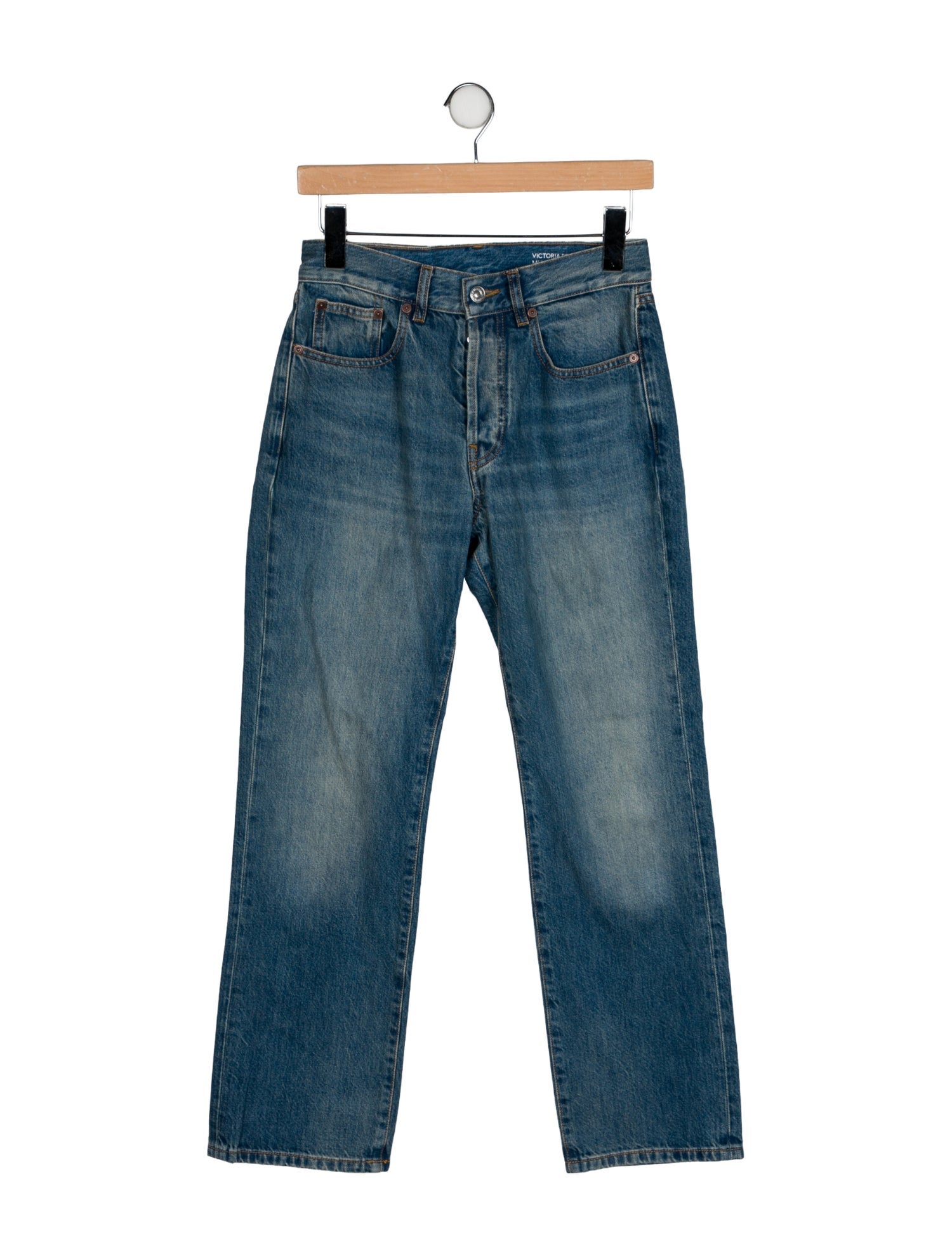 Victoria Beckham Mid-Rise Straight Leg Jeans