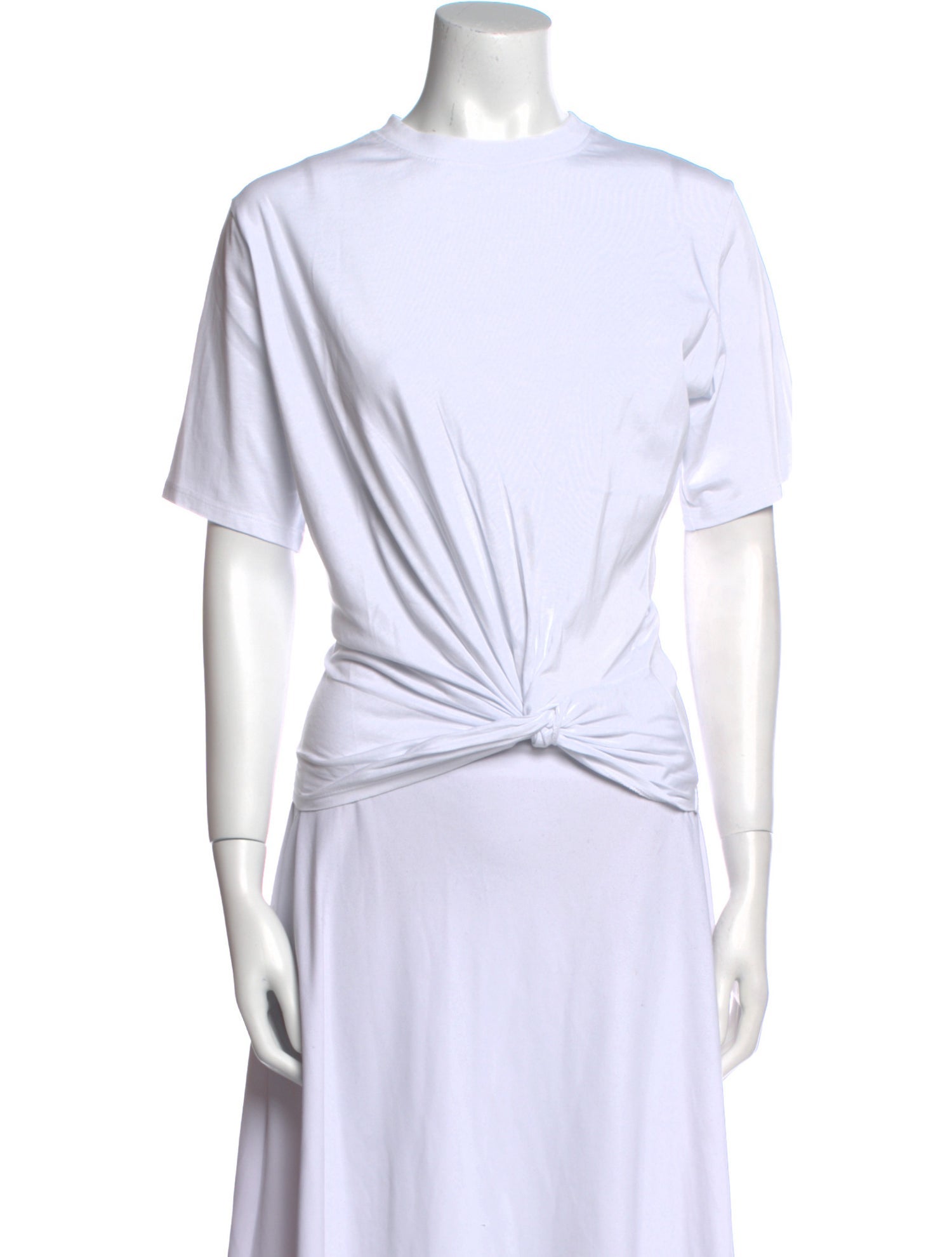 Victoria Beckham Crew Neck Short Sleeve Crop Top