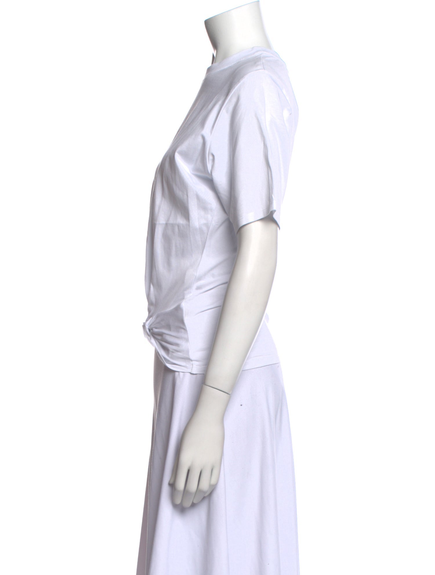 Victoria Beckham Crew Neck Short Sleeve Crop Top