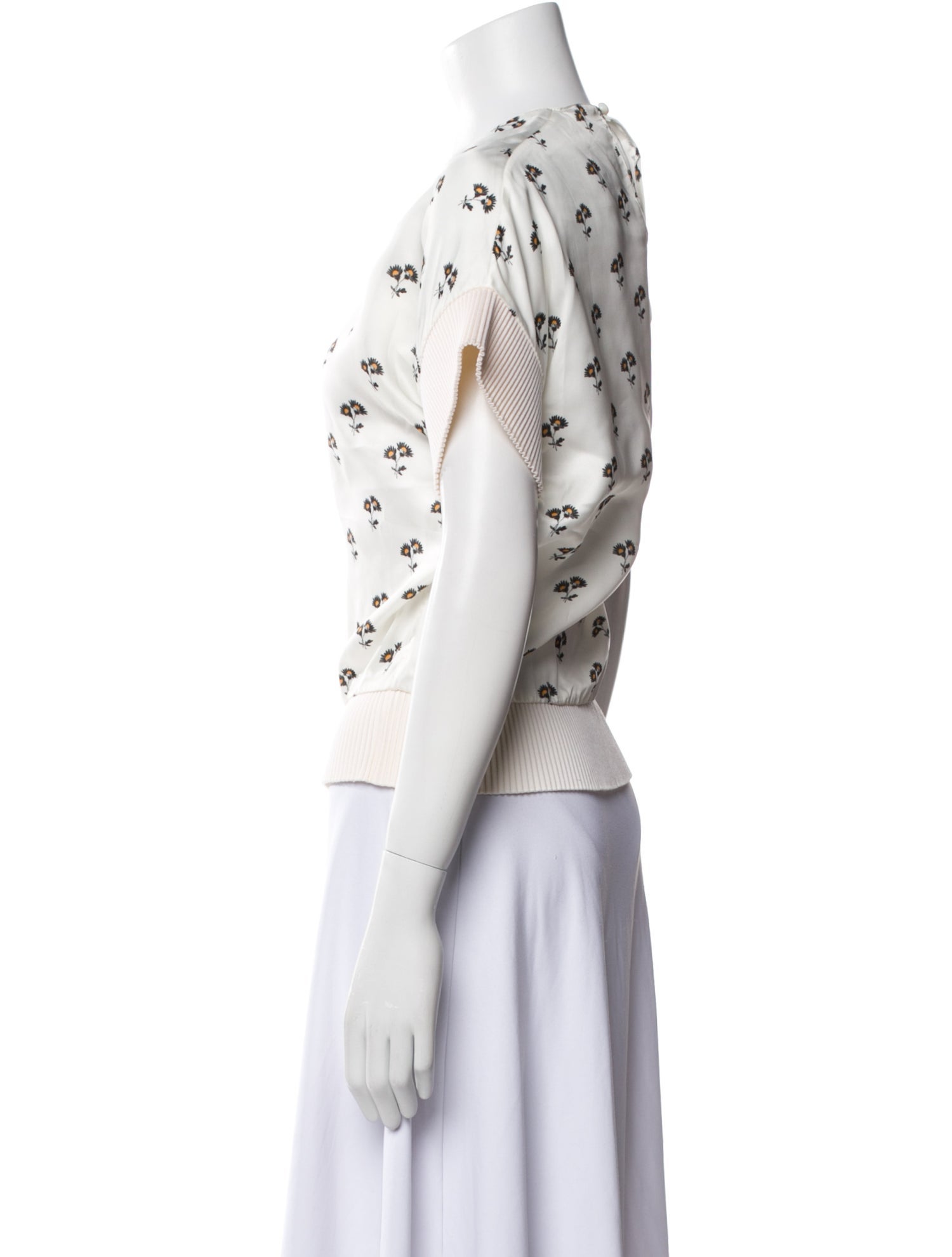 Victoria Beckham Floral Print Crew Neck Top