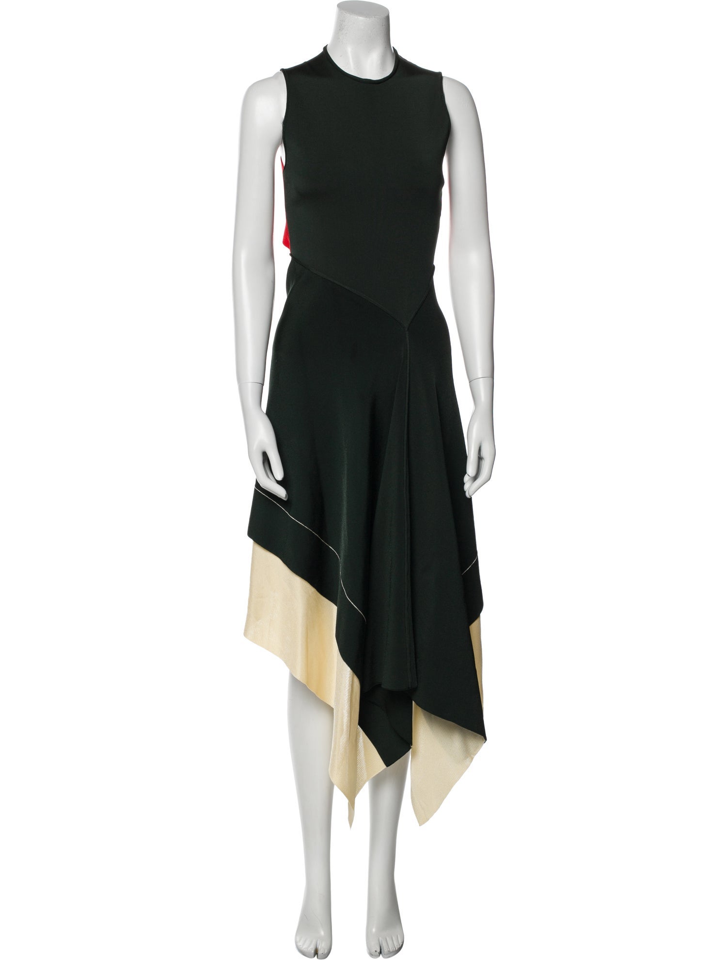 Victoria Beckham Colorblock Pattern Long Dress