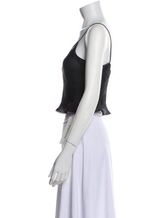 Victoria Beckham V-Neck Sleeveless Crop Top