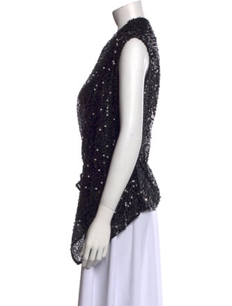 Victoria Beckham Patterned Cowl Neck Top