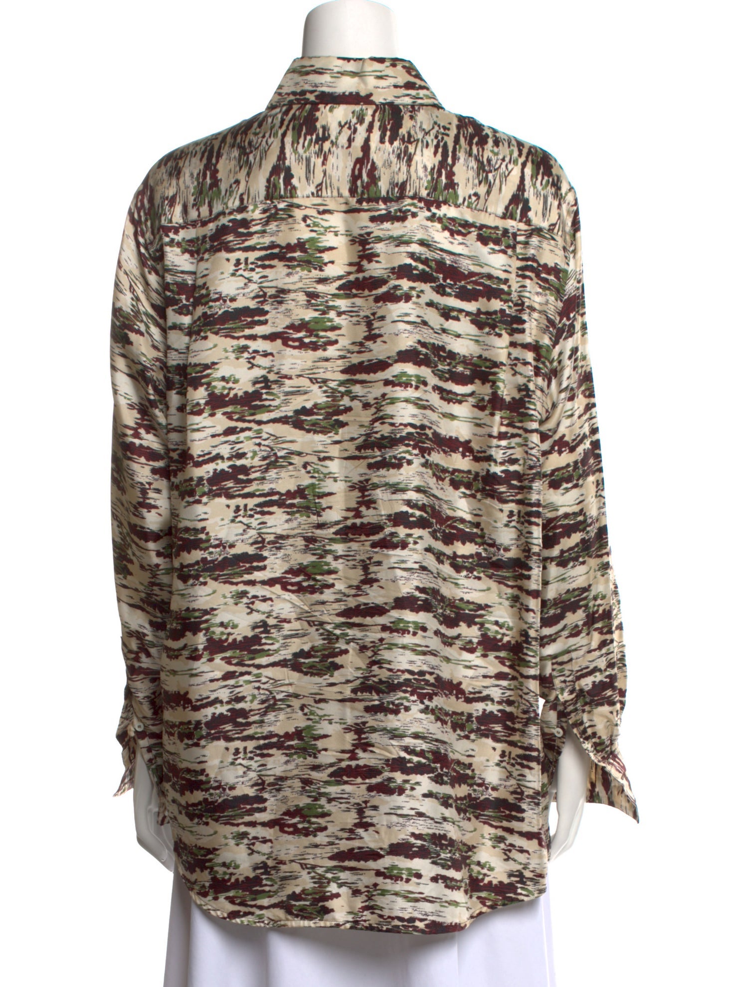 Victoria Beckham Silk Printed Button-Up Top