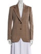 Victoria Beckham Virgin Wool Plaid Print Blazer