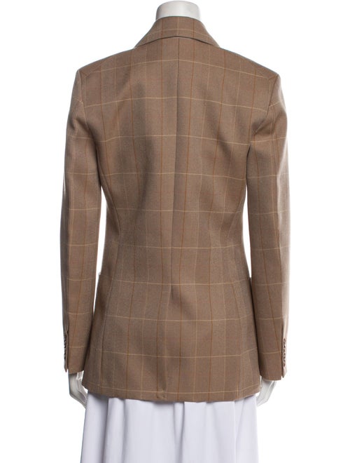 Victoria Beckham Virgin Wool Plaid Print Blazer