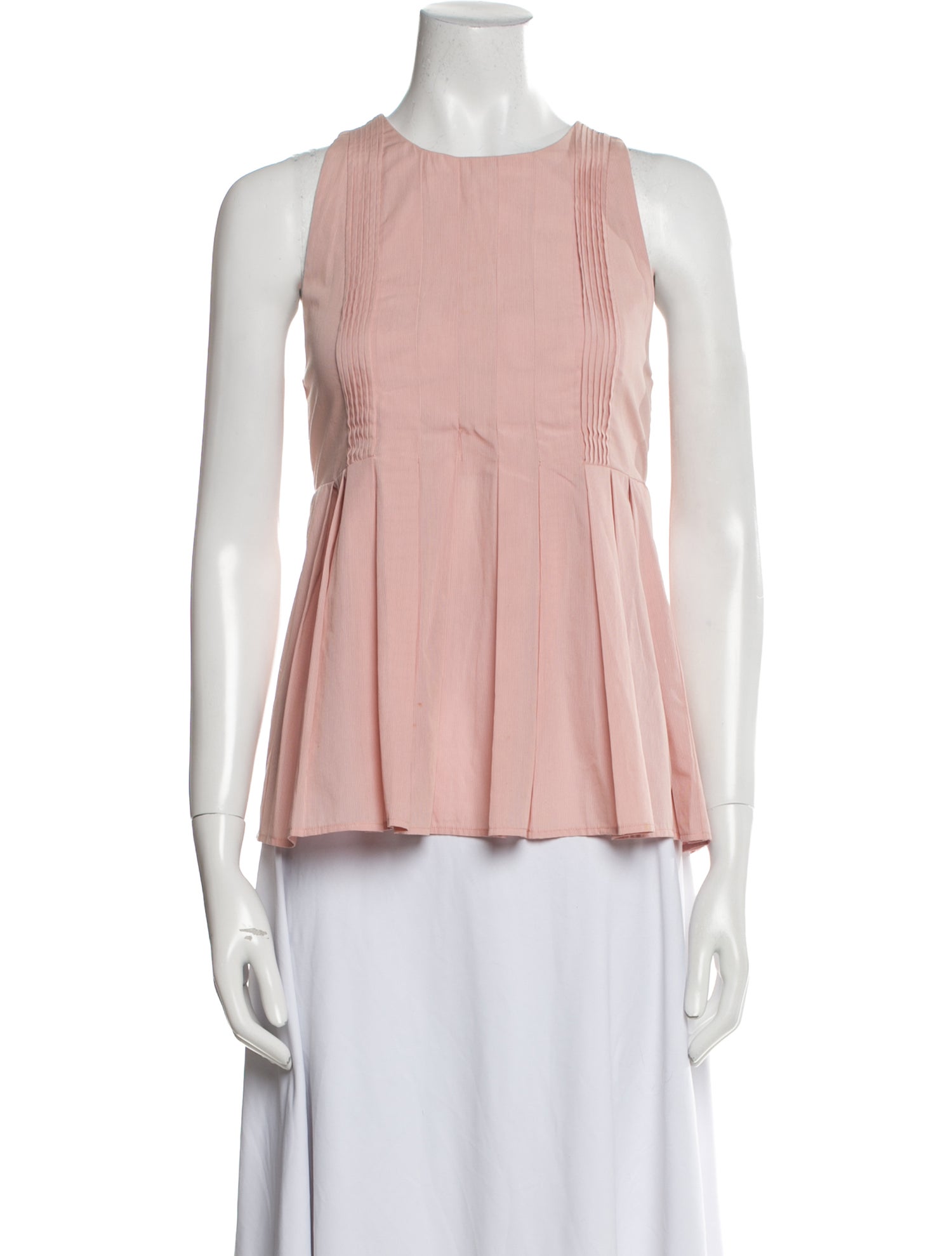 Victoria Beckham Crew Neck Sleeveless Blouse