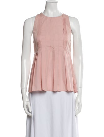 Victoria Beckham Crew Neck Sleeveless Blouse