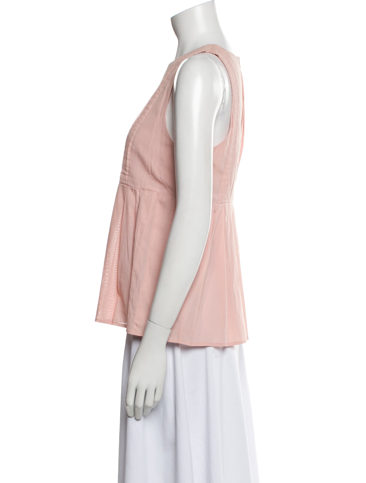 Victoria Beckham Crew Neck Sleeveless Blouse