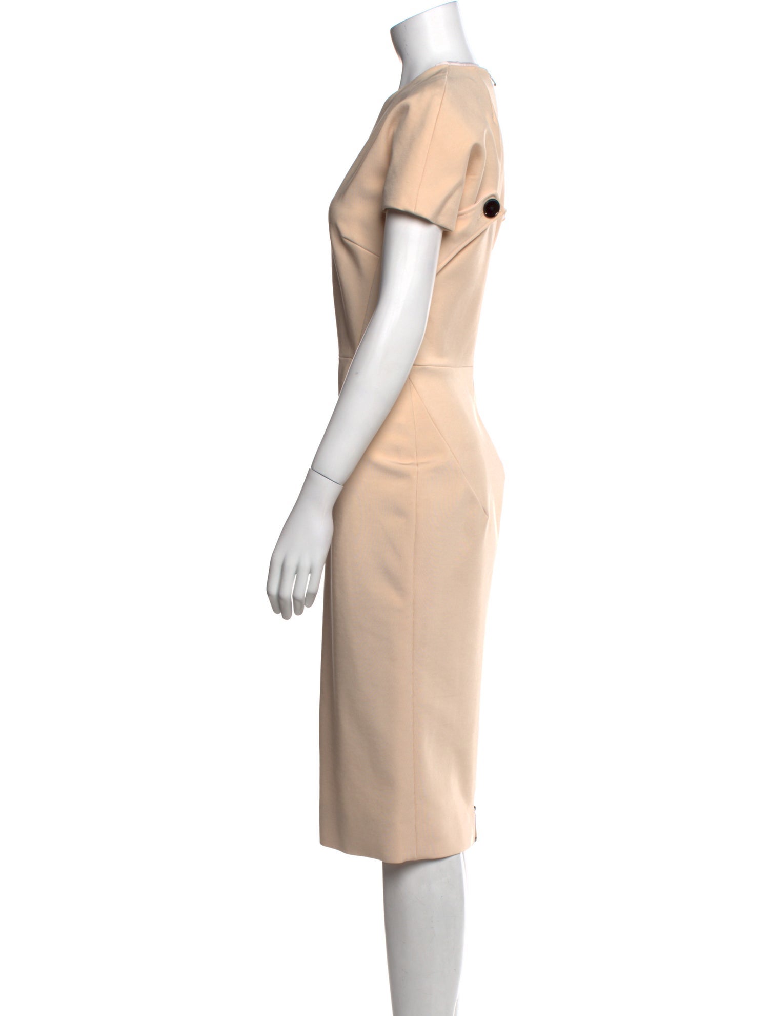 Victoria Beckham Crew Neck Midi Length Dress