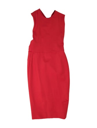 Victoria Beckham Cowl Neck Midi Length Dress