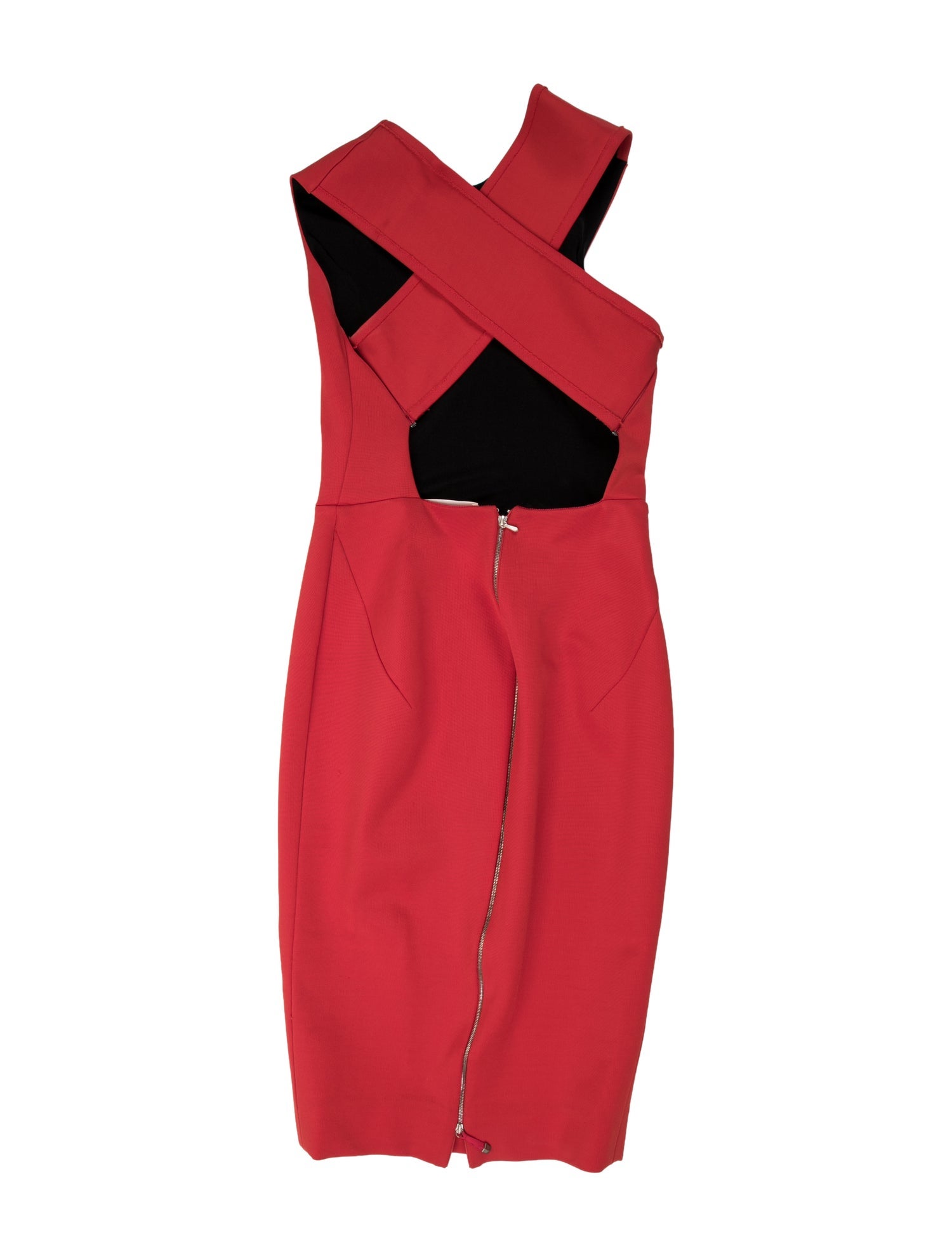 Victoria Beckham Cowl Neck Midi Length Dress