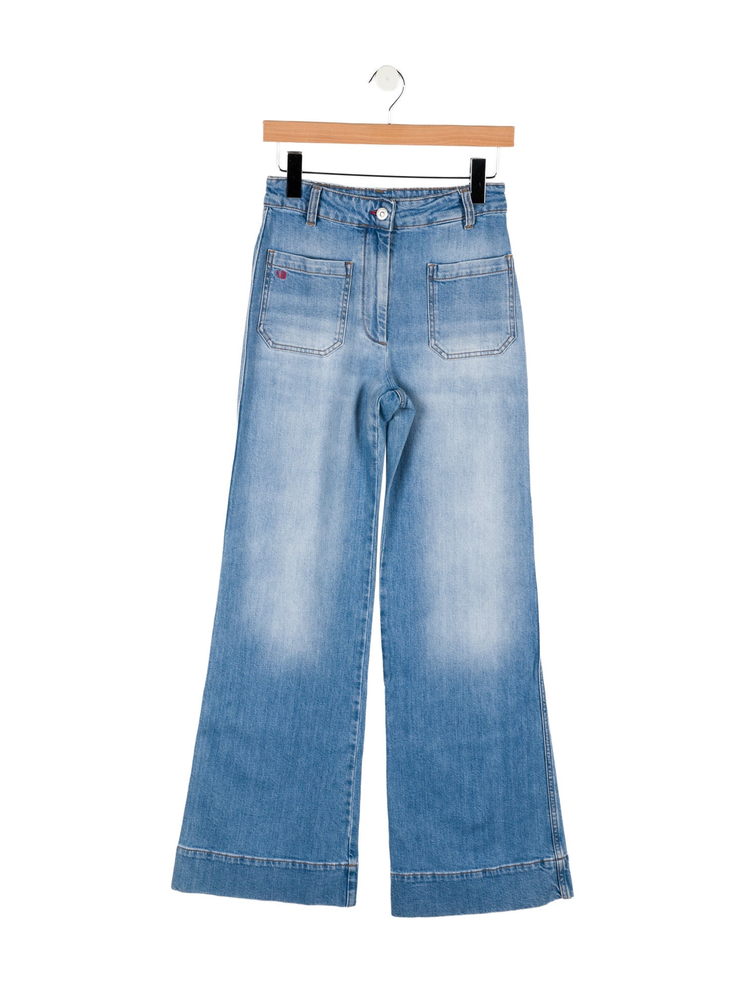 Victoria Beckham Mid-Rise Wide Leg Jeans