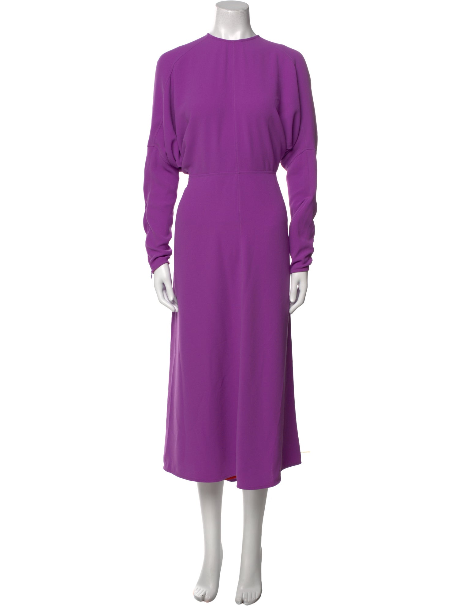 Victoria Beckham Crew Neck Midi Length Dress
