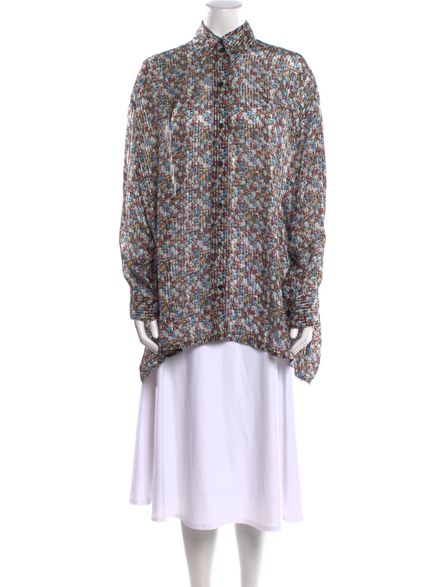 Victoria Beckham Silk Floral Print Tunic