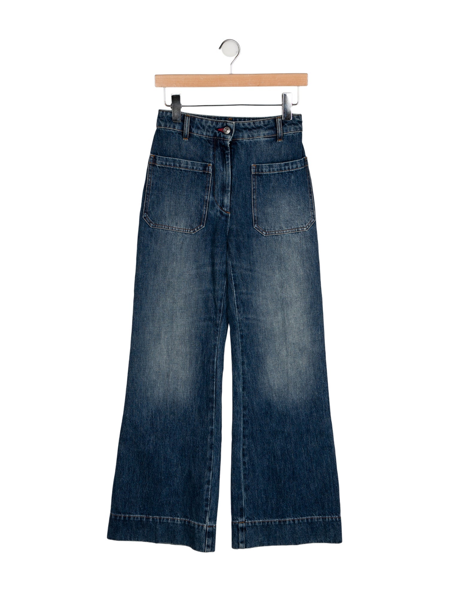 Victoria Beckham Mid-Rise Wide Leg Jeans