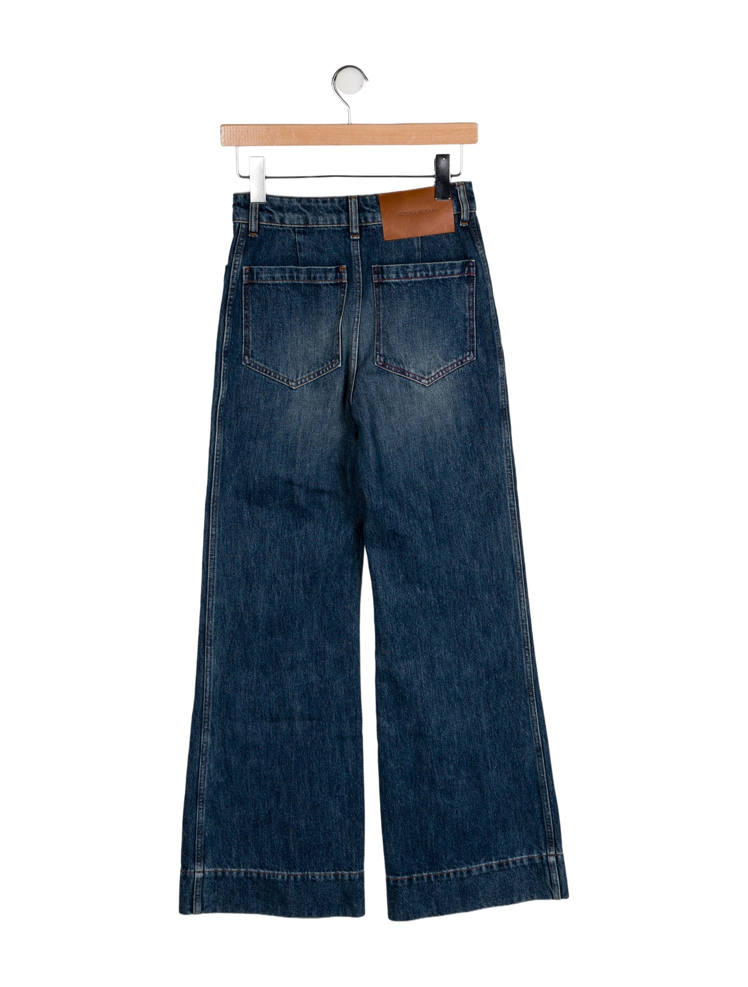 Victoria Beckham Mid-Rise Wide Leg Jeans
