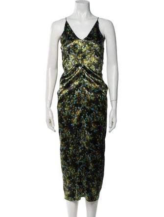 Victoria Beckham Printed Long Dress