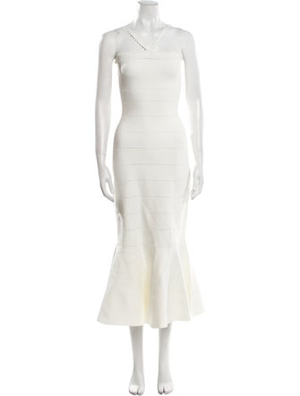 Victoria Beckham Square Neckline Midi Length Dress