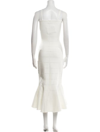 Victoria Beckham Square Neckline Midi Length Dress