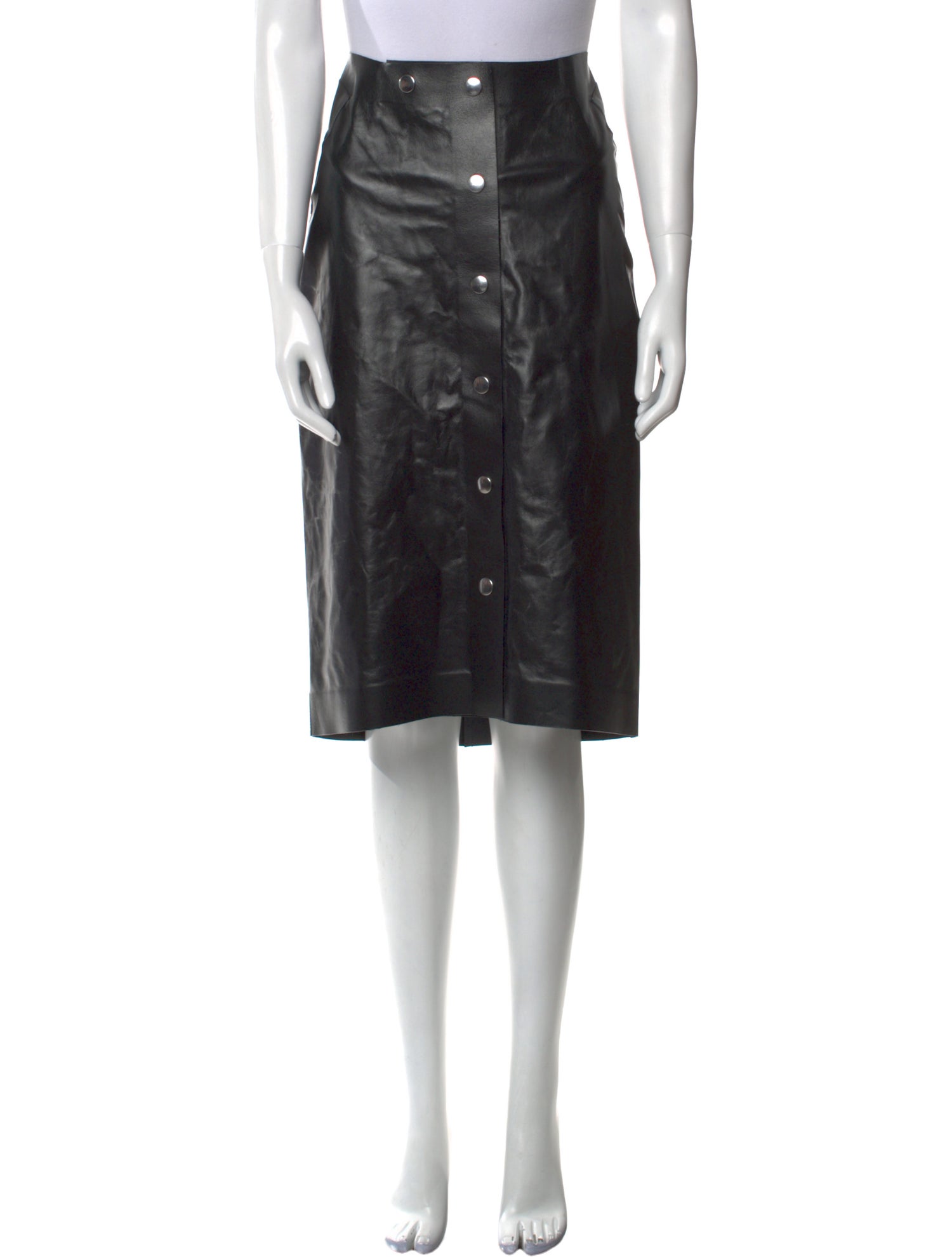 Victoria Beckham Calf Leather Knee-Length Skirt