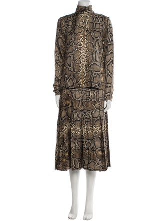 Victoria Beckham Silk Animal Print Set