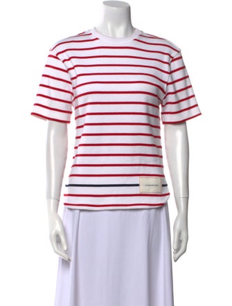 Victoria Beckham Striped Crew Neck T-Shirt