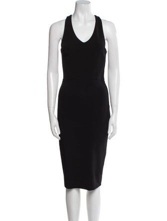 Victoria Beckham V-Neck Midi Length Dress