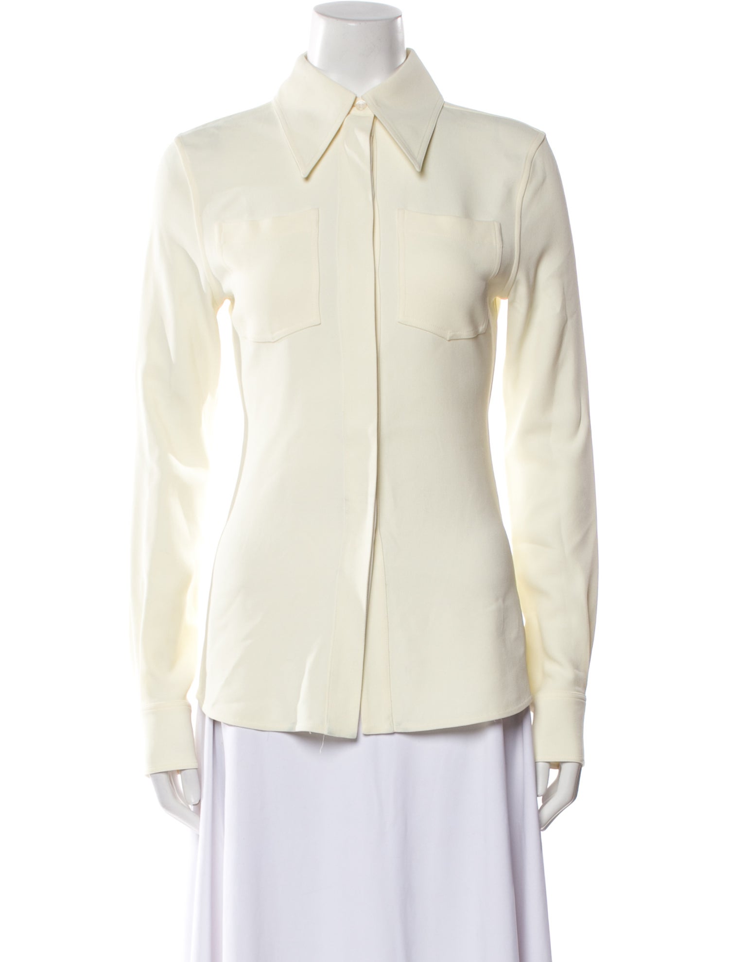 Victoria Beckham Long Sleeve Button-Up Top