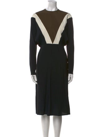 Victoria Beckham Crew Neck Midi Length Dress