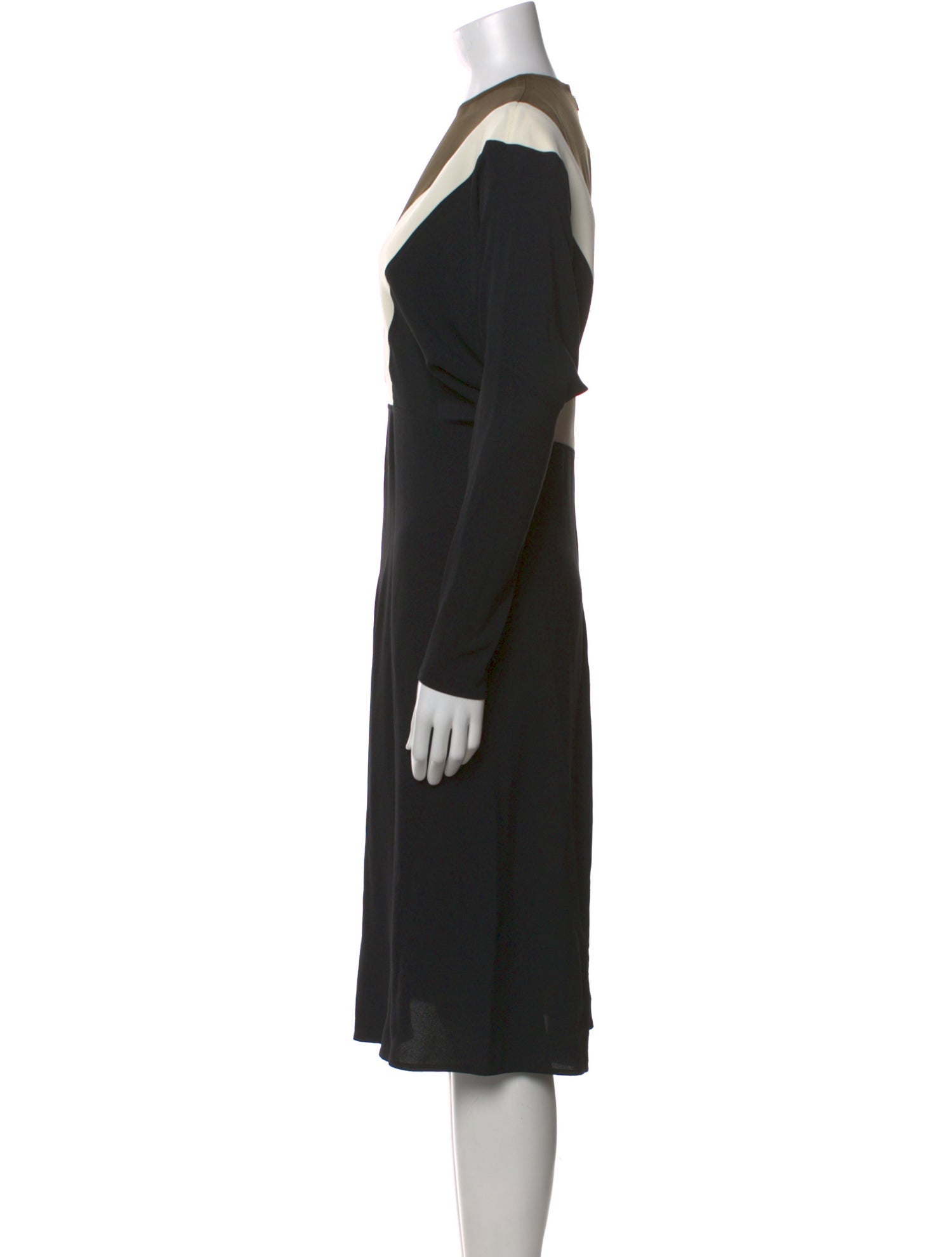 Victoria Beckham Crew Neck Midi Length Dress