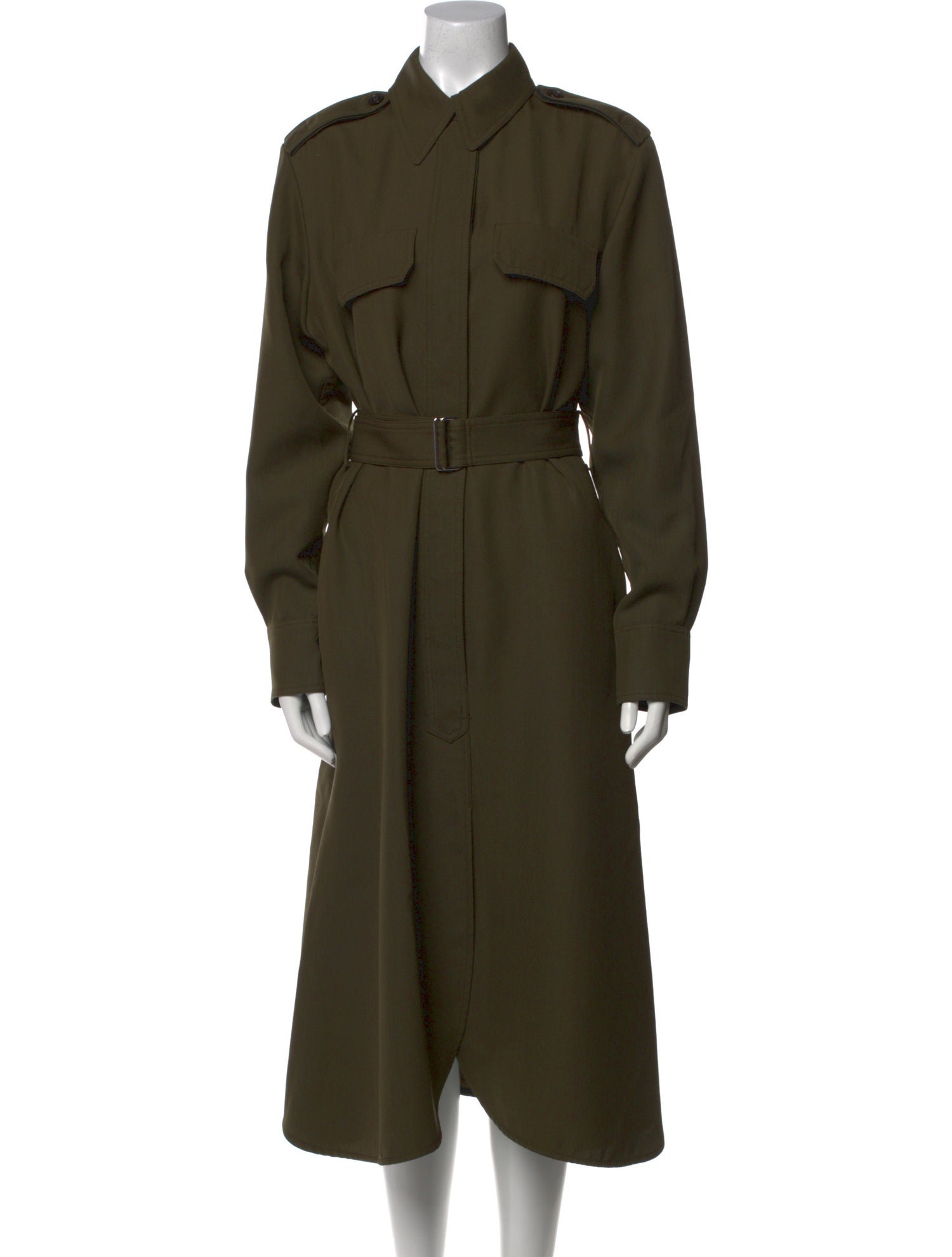 Victoria Beckham Virgin Wool Midi Length Dress