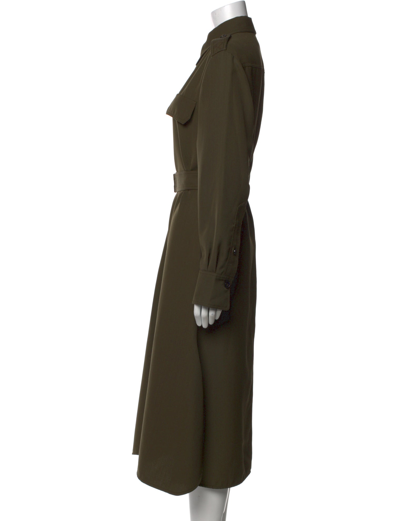 Victoria Beckham Virgin Wool Midi Length Dress