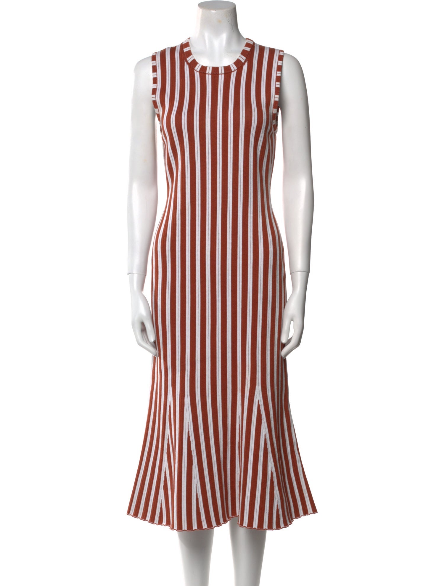 Victoria Beckham Striped Midi Length Dress