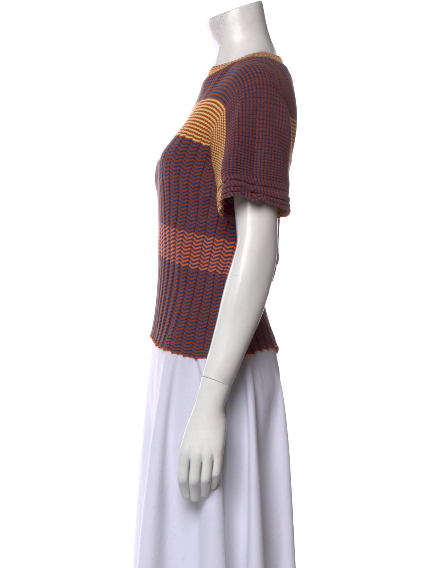 Victoria Beckham Striped Crew Neck Top